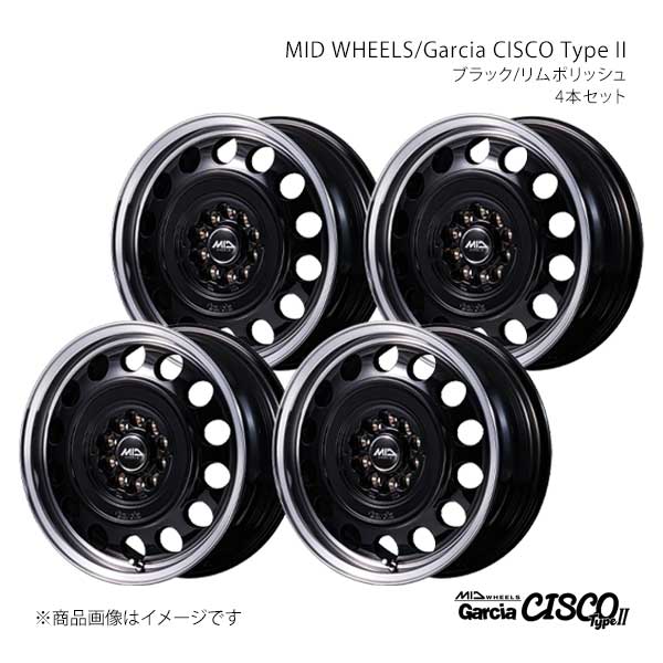 MID WHEELS/ガルシアシスコ タイプ2 アルミホイール4本セット【16×6.5J 10-108/114.3 INSET40 BRP】MID WHEELS/Garcia CISCO TypeII D70666554340BKP0×4