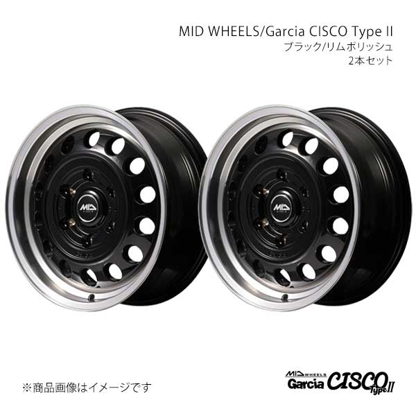 MID WHEELS/Garcia CISCO TypeII ボンゴブローニイバン 200系 アルミホイール2本セット【15×6.0J 6-139.7 INSET33 BRP】D7065606D333BKP0×2
