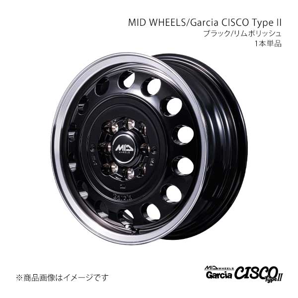 MID WHEELS/ガルシアシスコ タイプ2 アルミホイール1本【14×5.0J 8-100/114.3 INSET42 BRP】MID WHEELS/Garcia CISCO TypeII D70645057348BKP0×1