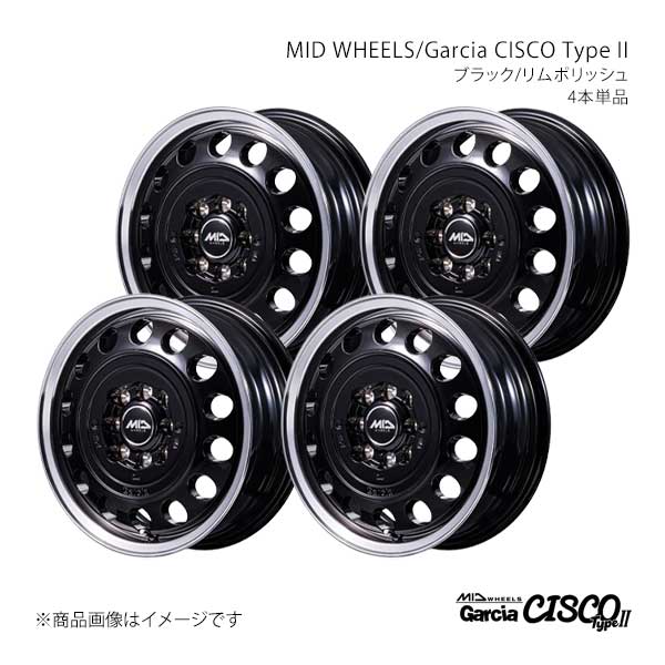 MID WHEELS/ガルシアシスコ タイプ2 アルミホイール4本セット【14×5.0J 8-100/114.3 INSET42 BRP】MID WHEELS/Garcia CISCO TypeII D70645057348BKP0×4