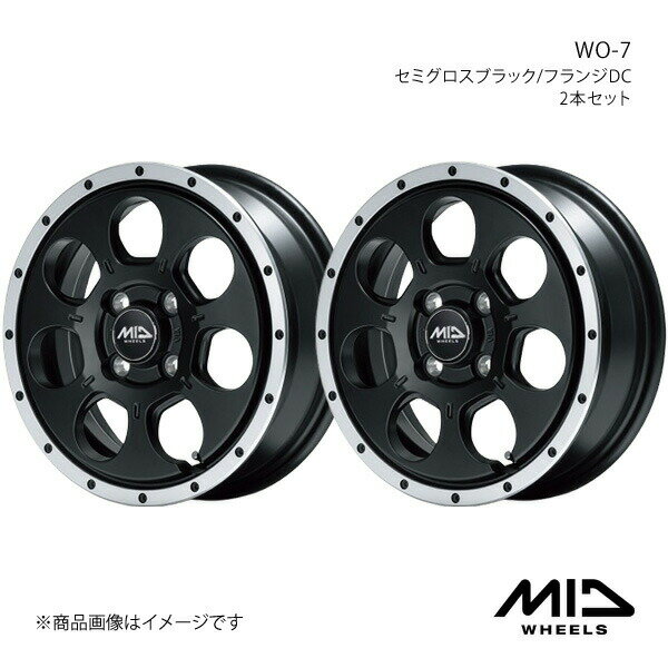 MID WHEELS/WO-7 ワゴンR MH34/44 アルミホイール2本セット【14×4.5J 4-100 INSET45 セミグロスブラック/フランジDC】