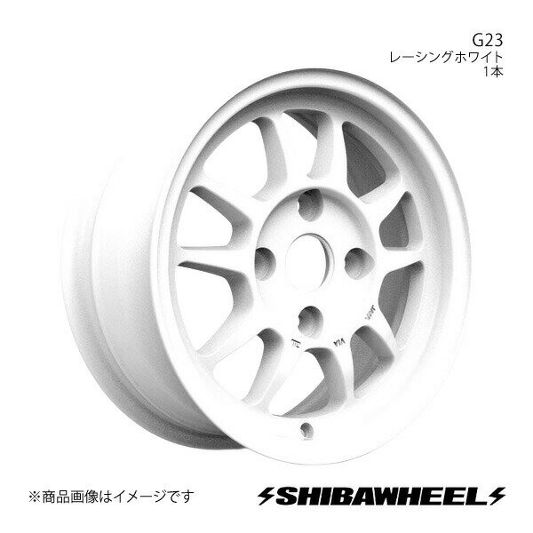 SHIBATIRE シバタイヤ シバホイール G23 アルミホイール1本 14×6.0J 4-100 INSET38 レーシングホワイト G14-01RW