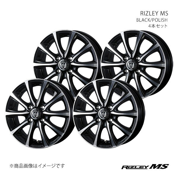 ~12 inches - RIZLEY MS ライツレー エムエス ホイール 4本セット 0041637×4 【12×4.00B 4-100 INSET42 BLACK/POLISH】
