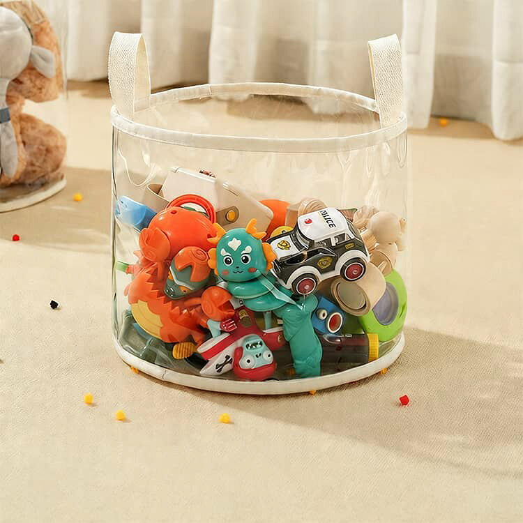 防水 収納バッグ 収納ケース ぬいぐるみ収納 透明 大容量 PVC おもちゃ収納 ぬいぐるみ収納 衣類収納 おもちゃ収納バッグ 整理 2個セット 折りたたみ 取っ手付き 見える クリアケース 防塵 防湿 軽量 持ち運び便利 [3]