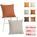 ファスナー開閉式 背当て 【2個】【中身セット】 45×45cm レザー調 クッション 送料無料 クッションカバー 座布団カバー 洗える ベージュ おしゃれ かわいい 無地 合皮 フェイクレザー ブラウン 背当てカバー