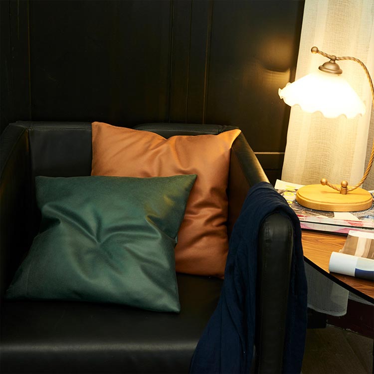 おしゃれ 北欧 フェイクレザー 送料無料 おしゃれ フェイクレザー 45×45cm 背当てカバー 座布団カバー クッションカバー 防水 カラーレザー 角型 合皮 カバー クッションカバー 撥水 キズ防止 クッションカバー [2]