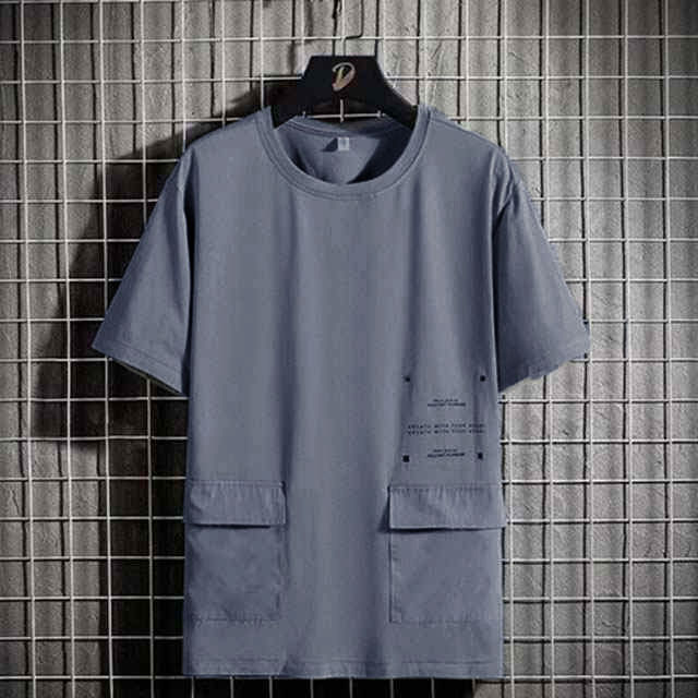 Tシャツ メンズ トップス カットソー 半袖 紳士 夏 男性 涼しいシャツ ストレッチ ゆったり ポケット付き トップス シニア 無地 速乾 レイヤード 重ね着 伸縮性 通気性 クルーネック 吸汗 ストリート カジュアル 送料無料 chittoshop-10001969 ちっとしょっぷ サンプル画像2