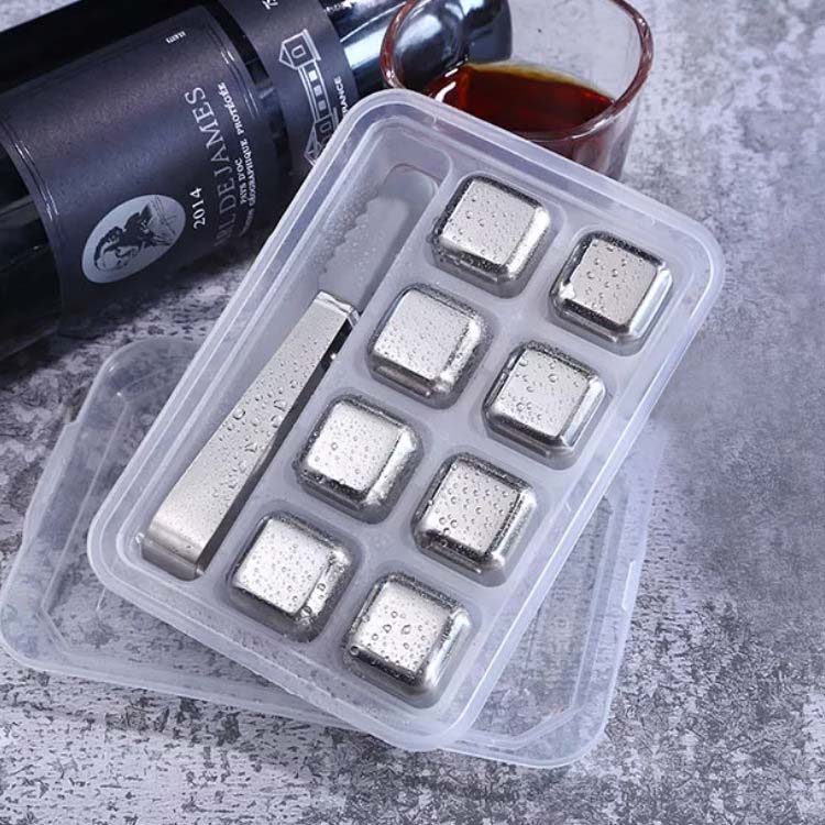 溶けない氷 ステンレス氷 ステンレスキューブ 焼酎 セット 8個 トング＆専用ケース...