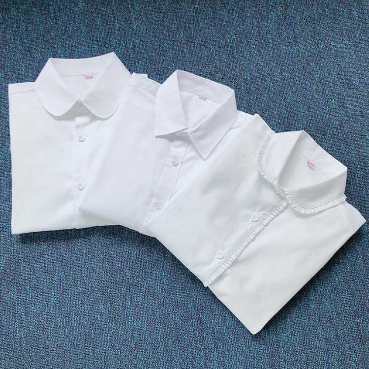 スクールシャツ 学生服 丸襟ブラウス ワイシャツ 角襟 長袖 120cm 丸襟 制服 レギュラーカラー 100cm レディース 女子用 ホワイト UVカット 蛍光白 シャツ 110cm スクールシャツ 130cm 140cm 150cm 160cm 170cm 180cm
