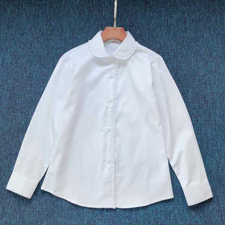 スクールシャツ 学生服 丸襟ブラウス ワイシャツ 角襟 長袖 120cm 丸襟 制服 レギュラーカラー 100cm レディース 女子用 ホワイト UVカット 蛍光白 シャツ 110cm スクールシャツ 130cm 140cm 150cm 160cm 170cm 180cm