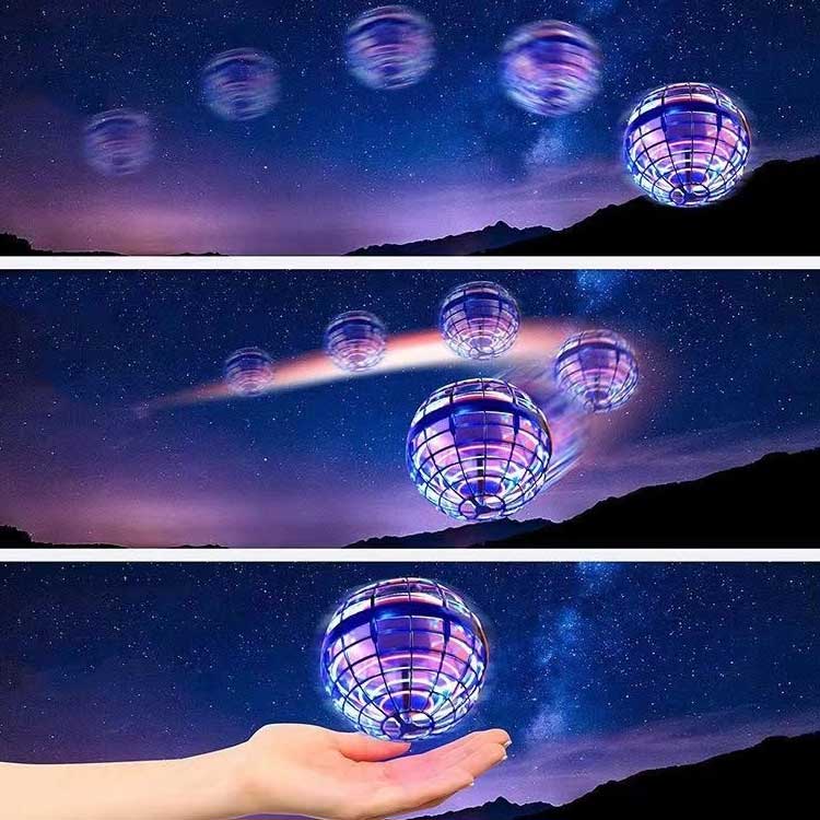 回転式 フライングボール フライングライトボール フライングスピナー 空飛ぶボール おもちゃ ジャイ ドローン UFO おもちゃ 光る 飛行 ボール 浮遊 ロータリー 回転式 LEDライト USB充電式 小学生 子供 室内 屋外