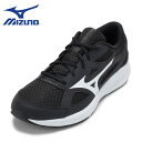 ミズノ MIZUNO K1GR234004 メンズ靴 靴 シューズ 4E相当 スニーカー ランニングシューズ サポート性 耐久性 柔らかい クッション性 4E 幅広 ブラック×ホワイト