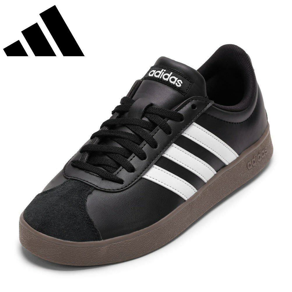 アディダス adidas ID3712L レディース靴 靴 シューズ 2E スニーカー VL COURT BASE M ローカットスニーカー 柔らかい シンプル ブラック×ブラック