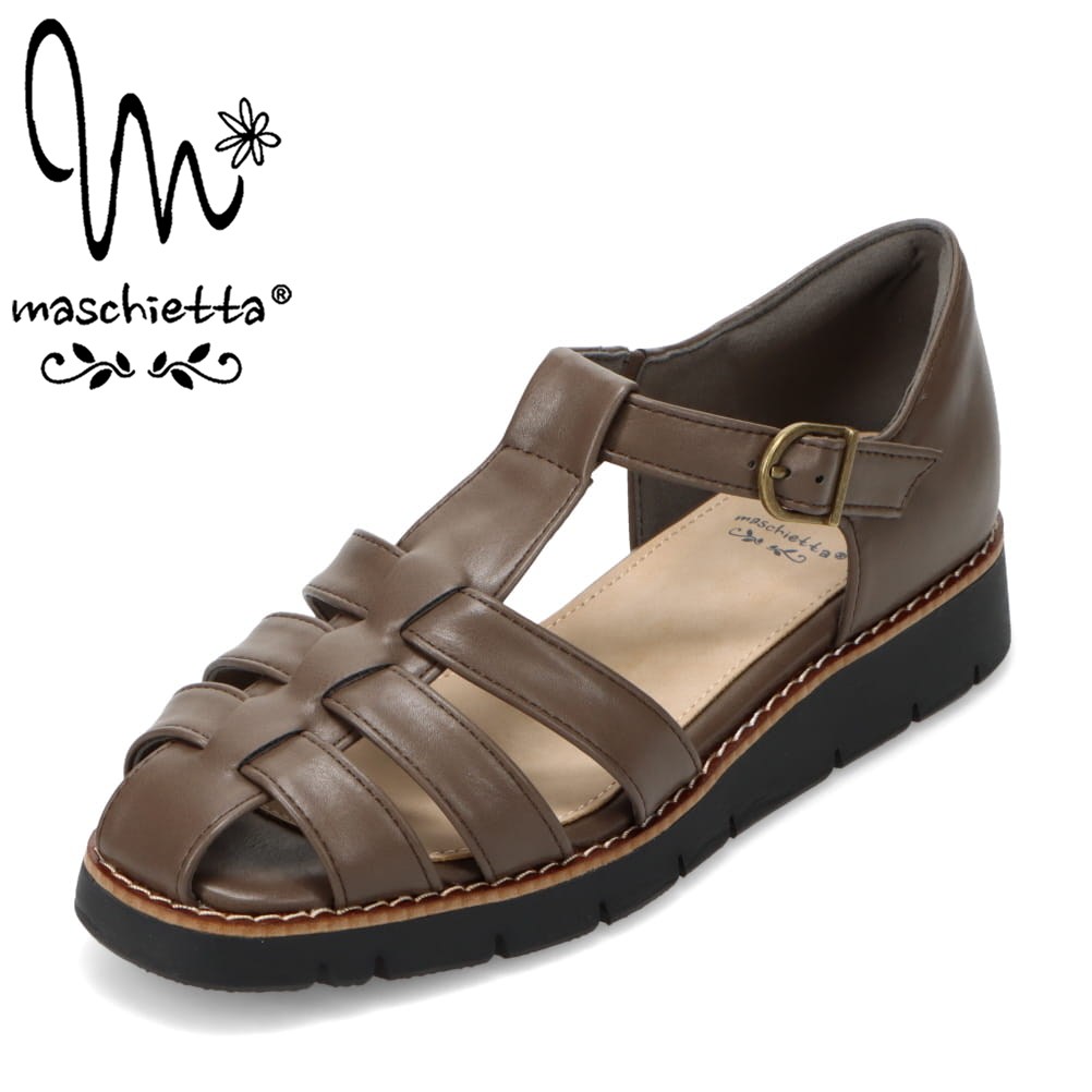 マスチェッタ maschietta KK6751 レディース靴 靴 シューズ 3E相当 グルカ サンダル グラディエーター フィット感 ベルト 編み込み ナチュラル カジュアル シンプル オーク