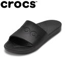 クロックス crocs 210088.W レディース靴 靴 シューズ 3E サンダル スリッパ ルームシューズ つっかけ シャワー 軽量 Crocs Slide シンプル ロゴ 人気 ブランド ブラック