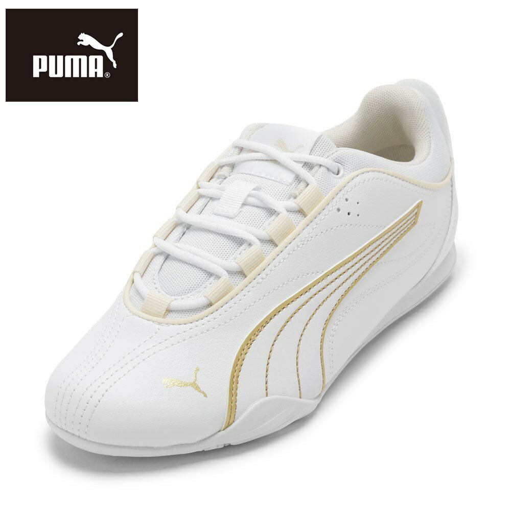 プーマ PUMA 402744.02L レディース靴 靴 シューズ 2E スニーカー 軽量 キャッチ ソレイユ 柔軟性 スリム スタイリッシュ ローカットスニーカー 人気 ブランド ホワイト×ゴールド