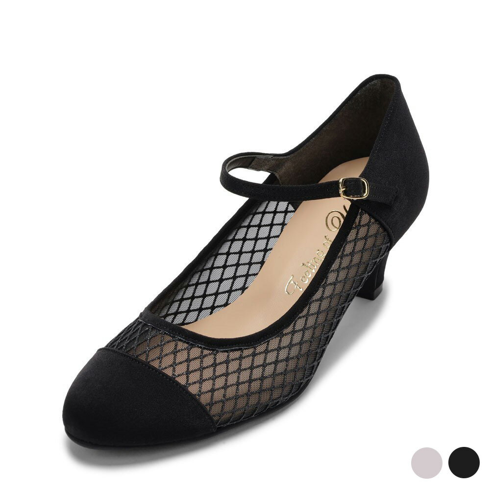 フィーリングオブユイ Feeling of yui 7810 レディース靴 靴 シューズ 2E相当 パンプス ストラップ シアー レース ビジネス 通勤 オフィス セレモニー エレガント ブラック