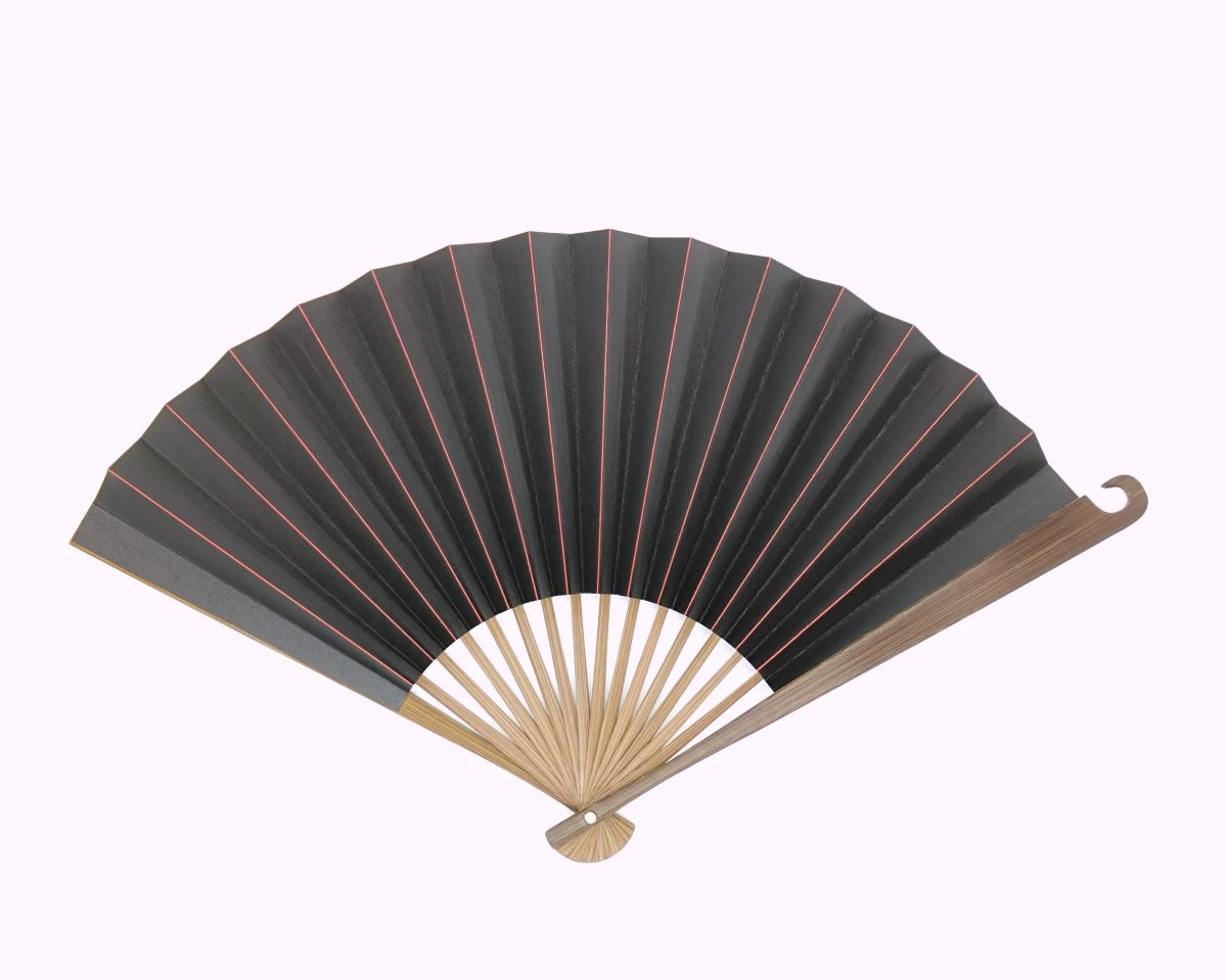 【50%OFFセール!12/11 1:59まで】【フック扇子（福扇子）】（黒色渋扇子 要は金属仕様）父の日 ギフト扇子 和紙 プレゼント キャンプ アウトドアお土産 夏扇子 趣味「フック（福）扇子なので幸せも思い出もいっぱい引っ掛けてください☆」