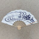 舞扇 尺舞サイズ「桜(紺色)」白竹 両面同図柄 踊り用 尺扇子 踊り用 舞扇子 京扇子 舞踊用 贈答 京都土産 さくら おうち時間 母の日