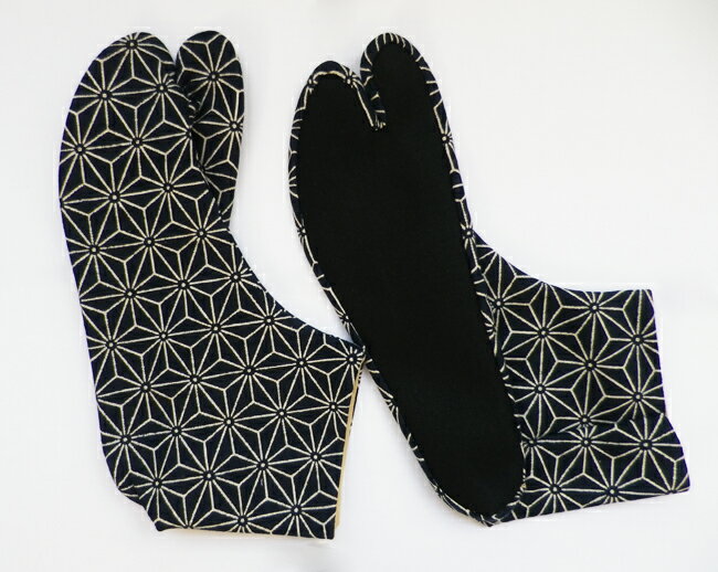 麻の葉/大柄（紺）4枚コハゼ 柄足袋 和柄 日本製 手づくり