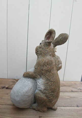 うさぎの置物 ガーデニング ガーデンオーナメント 置物 オブジェ インテリア かわいい 雑貨 樹脂 うさぎ ウサギ 【 うさぎウエルカムストーン 】