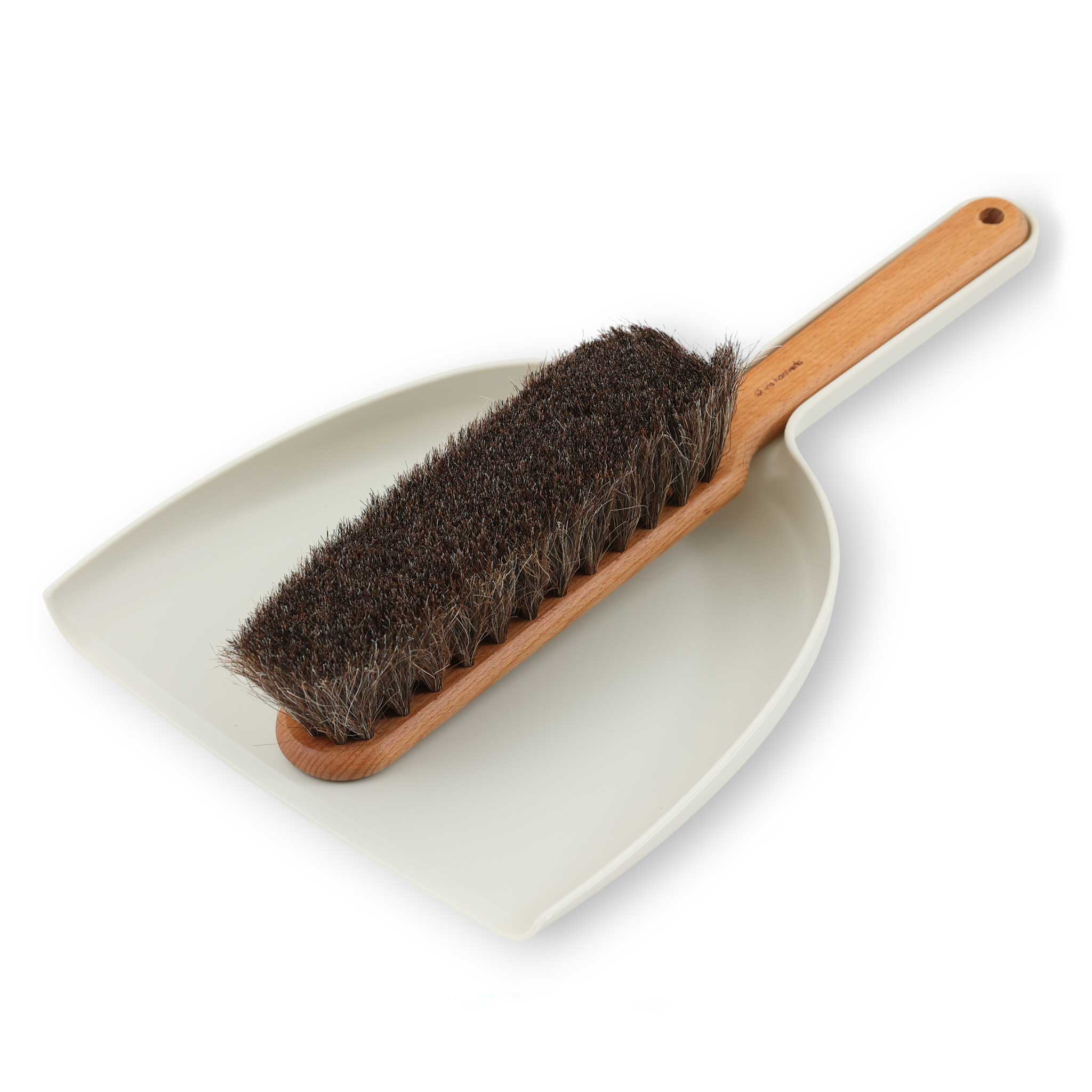 Iris Hantverk イリスハントバーク 実用的なハンドタイプのちりとり&ブラシセット ホワイトチョーク 北..