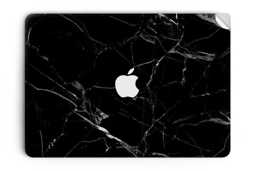 【在庫限り】【再入荷なし】 UNIQFINDユニークファインド　MacBook Air/Pro 13インチ スキンシール/保護シール Hyper Marble ブラック (天板シールのみ)【ipad Air mini Pro Apple macbook ケース スキンシール ステッカー 大理石 白 黒 ドット モノクロ 】