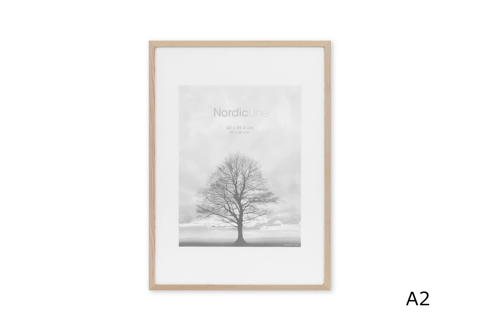 INCADO　オーク無垢材　ポスターフレーム/額縁　A2（42×59.4cm）【オーク無垢材 天然木 ナチュラル ポスターフレーム アートフレーム 額縁 ピクチャーフレーム 写真立て ウォールパネル 絵画 インテリア ウォールデコレーション おしゃれ 北欧スタイル】