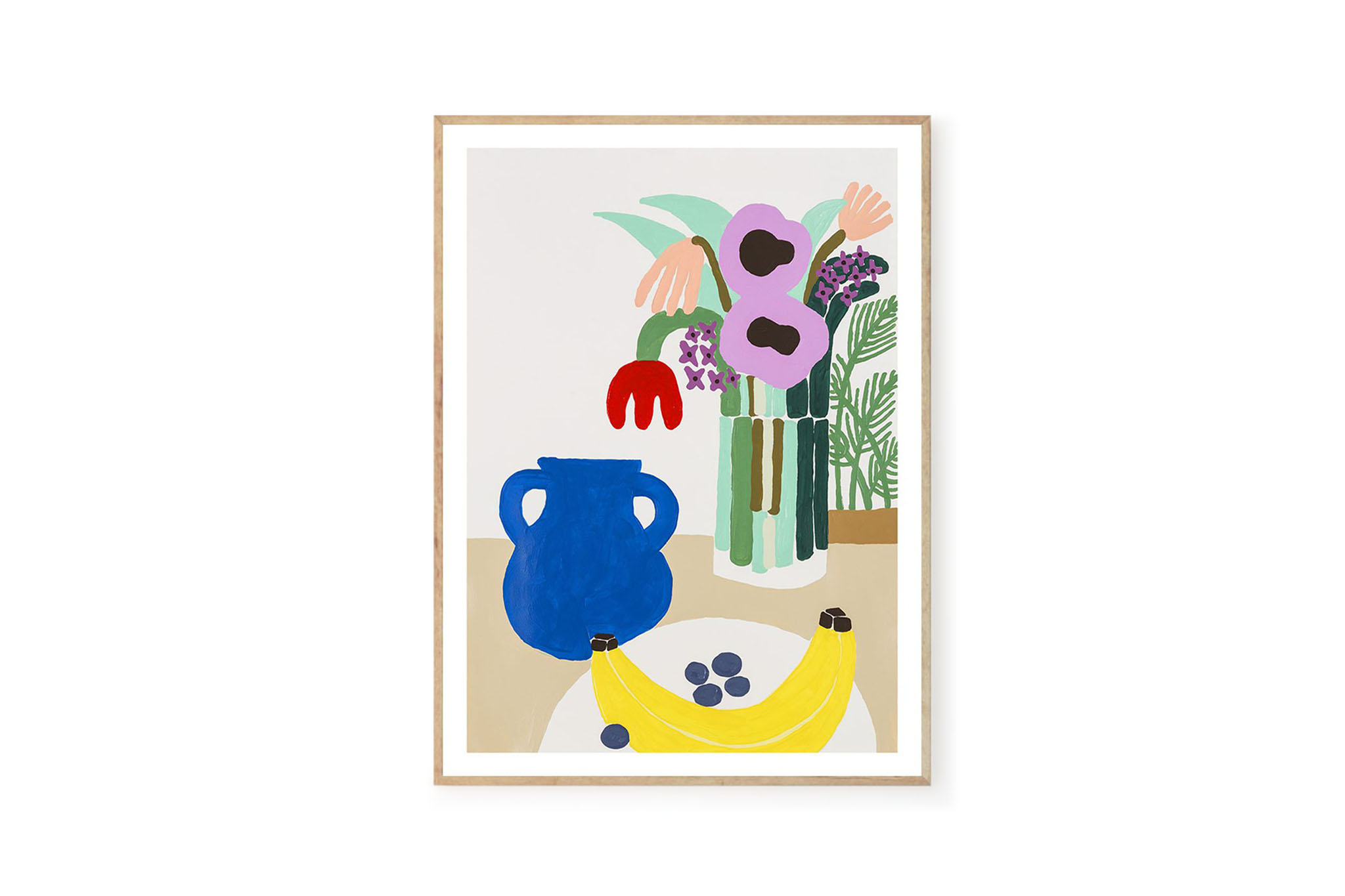 THE POSTER CLUB　ポスタークラブ　ポスター/アートプリント　30×40cm　Blueberries and Banana　【アート イラスト ポスター おすすめ 人気 インテリア 北欧雑貨 ウォールアート 額縁 壁紙 おしゃれ 壁掛け 絵画 パネル モダン モノクロ モノトーン ザ ポスタークラブ POST