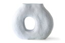 HKliving 有機的なサークルデザインのフラワーベース アイスブルー 高さ20cm 花瓶 陶器 花器 セラミック製 置き物エイチケイリビング インテリア 雑貨 北欧 ヨーロピアン モダン ボヘミアン ビンテージ おしゃれ 海外 韓国 レトロ