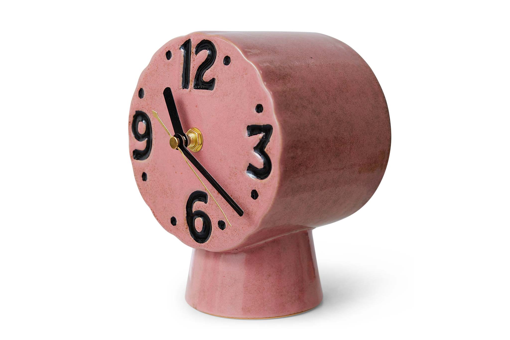 HKliving セラミック素材 レトロでユニークな置時計 ピンク 陶器製 置き物 ハンドメイドエイチケイリビング インテリア 雑貨 北欧 ヨーロピアン モダン ボヘミアン ビンテージ おしゃれ 海外 韓国 レトロ ナチュラル 一人暮らし 部屋 ギフト