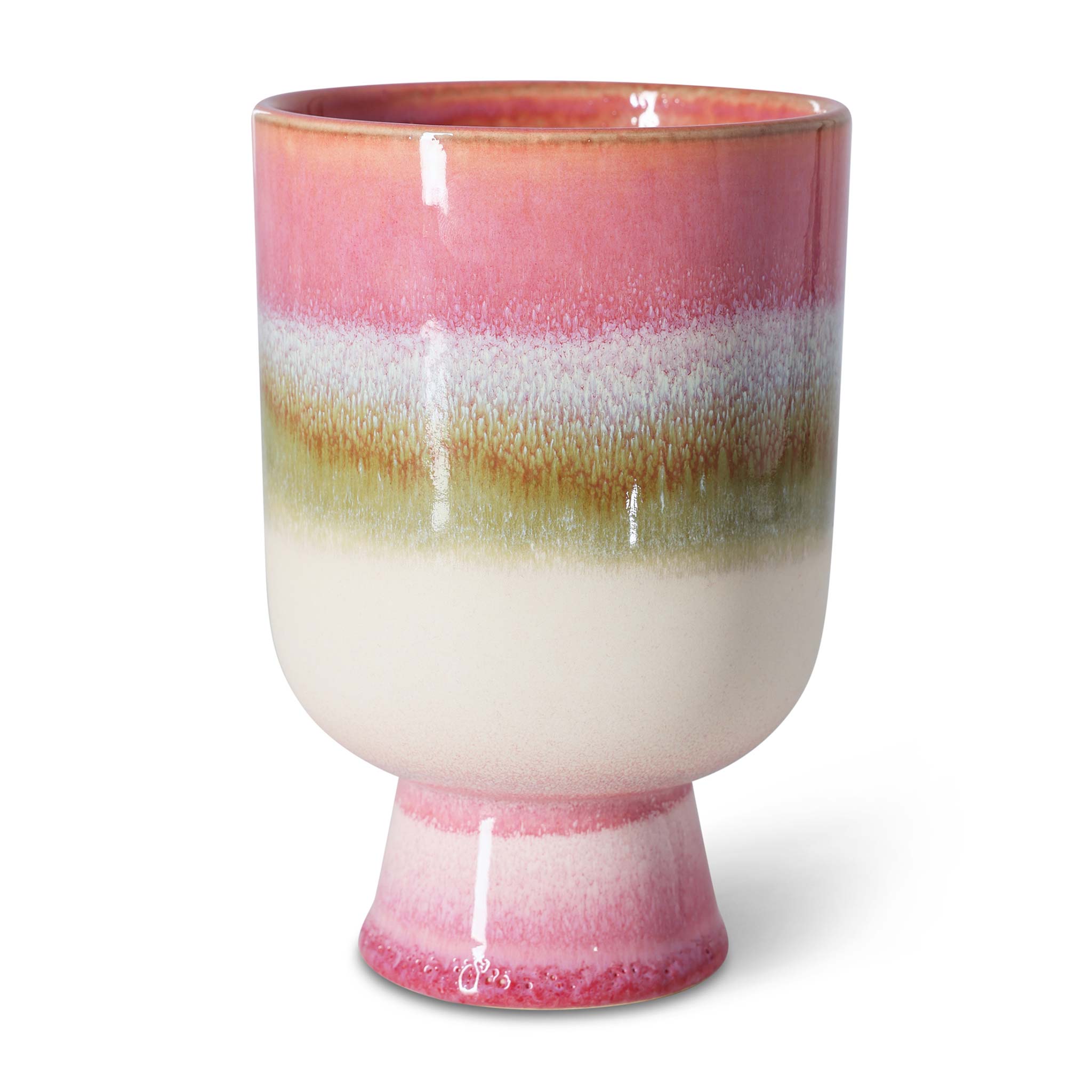 HKliving 鮮やかな色彩のレトロなフラワーポット Retro Flower Pot 高さ19cm ローズフィールド エイチケイリビング オランダ 植木鉢 プランター ハーブポット 花瓶 北欧雑貨 デザイン 日本 正規品 インテリア おしゃれ