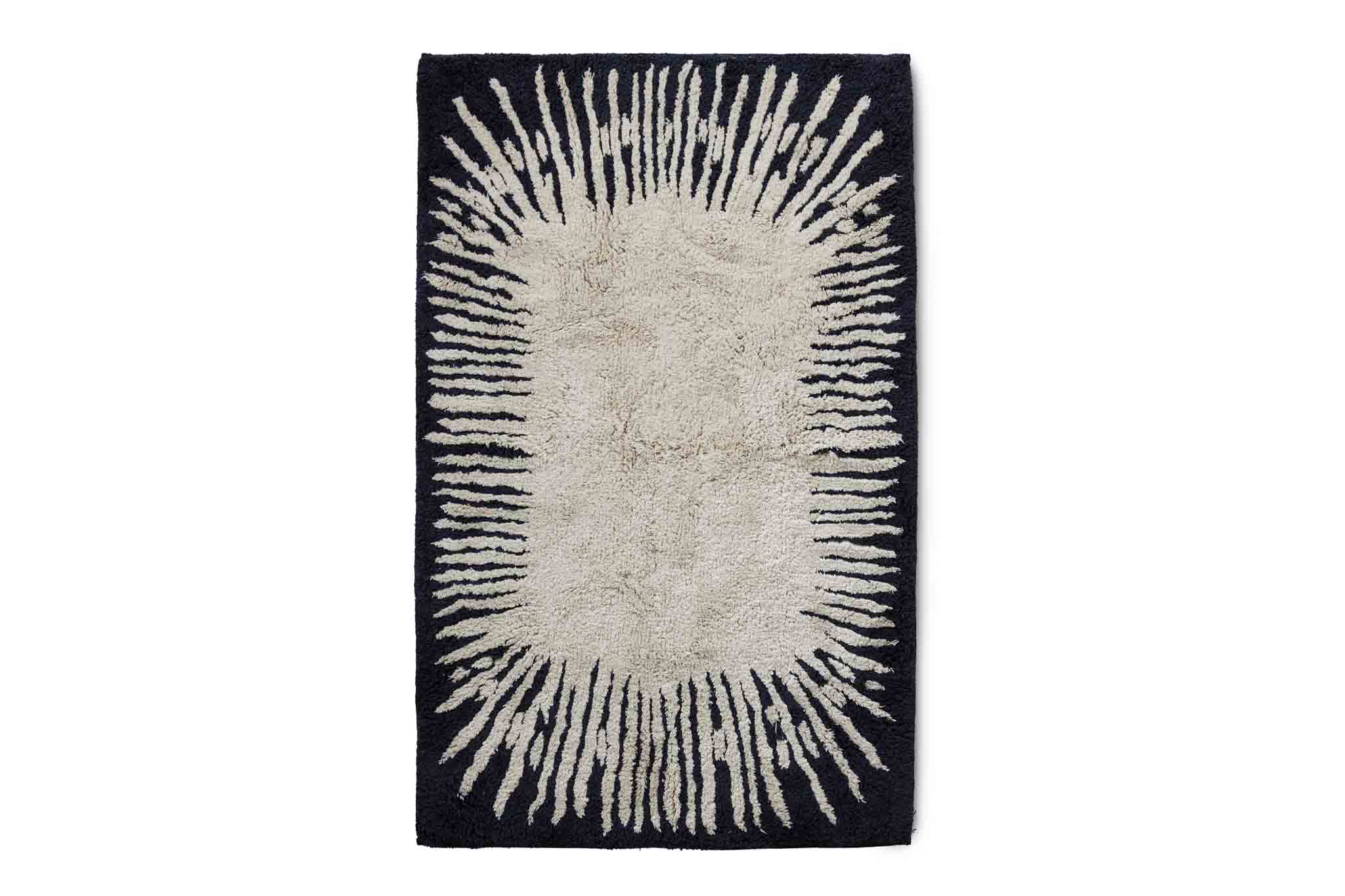 Rakuten - HKliving モダンデザインのコットン製ラグマット MONOCHROME 120x75cm カーペット マット 絨毯 敷物エイチケイリビング インテリア 雑貨 北欧 ヨーロピアン モダン ボヘミアン ビンテージ おしゃれ 海外 韓国 レトロ