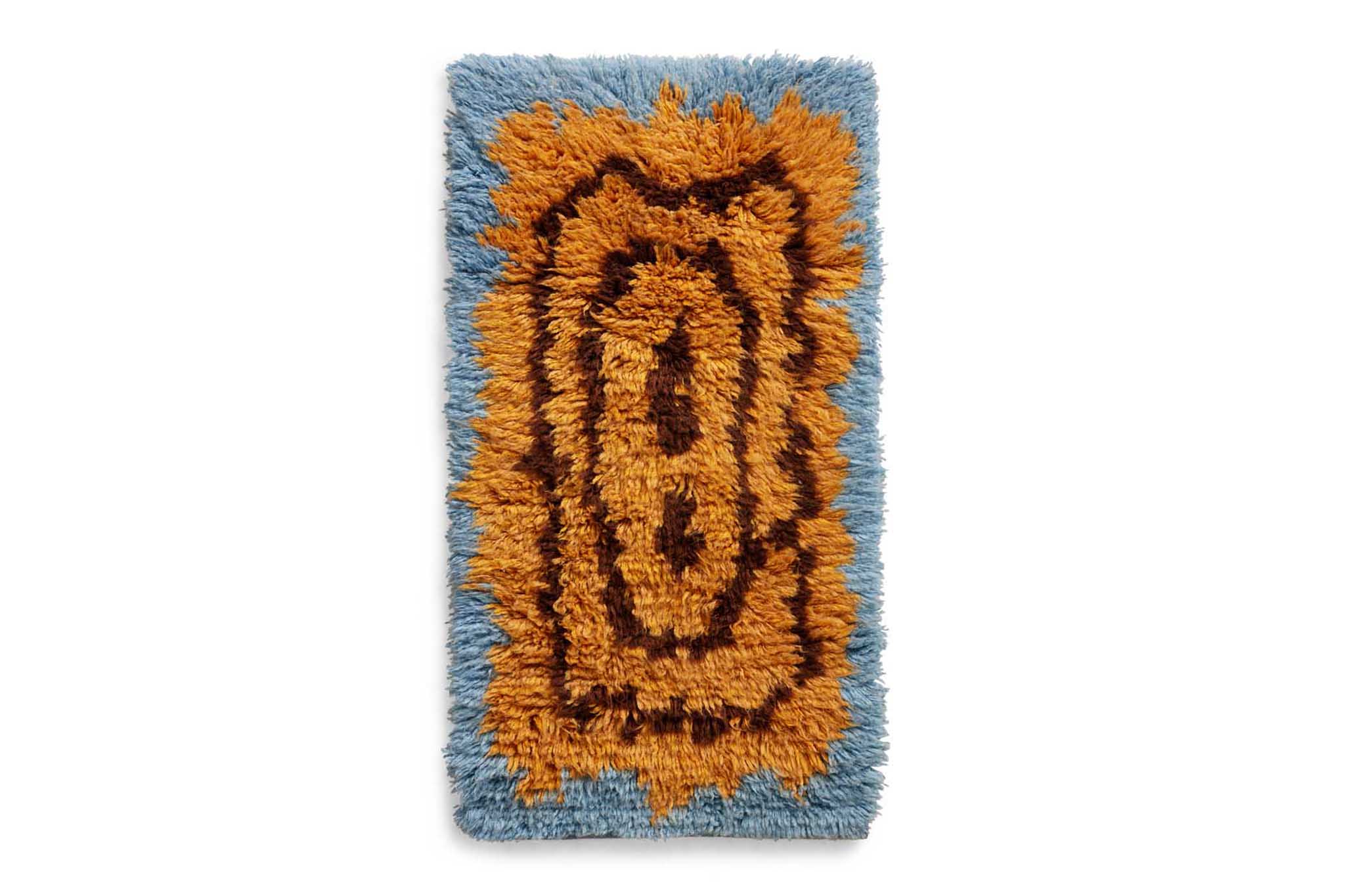 HKliving ブルーとイエローのコントラストが鮮やかなウールラグ FUNK 118×64cm カーペット マット 絨毯 敷物エイチケイリビング インテリア 雑貨 北欧 ヨーロピアン モダン ボヘミアン ビンテージ おしゃれ 海外 韓国 レトロ