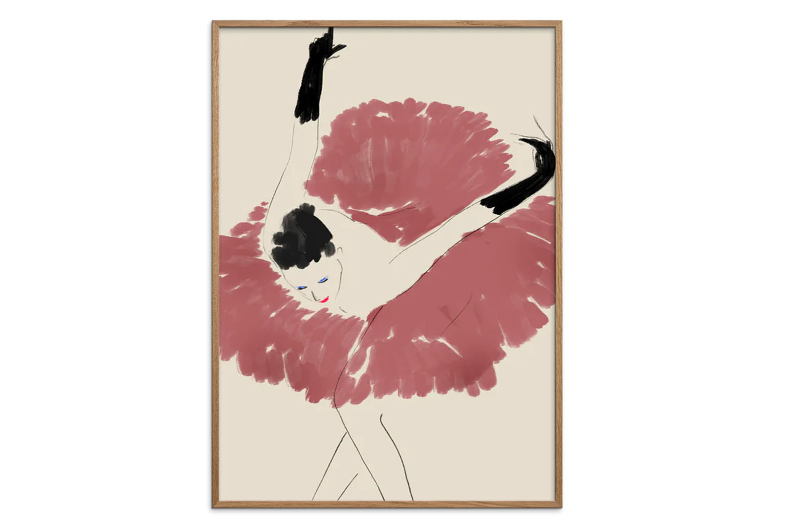 楽天CHLOROS　（クロロス）Poster & Frame × By Garmi　ポスター/アートプリント　50×70cm　Red Ballet【アート イラスト インテリア 北欧雑貨 ウォールアート 額縁 壁紙 おしゃれ 壁掛け 絵画 パネル モダン モノクロ モノトーン デンマーク ポスター】