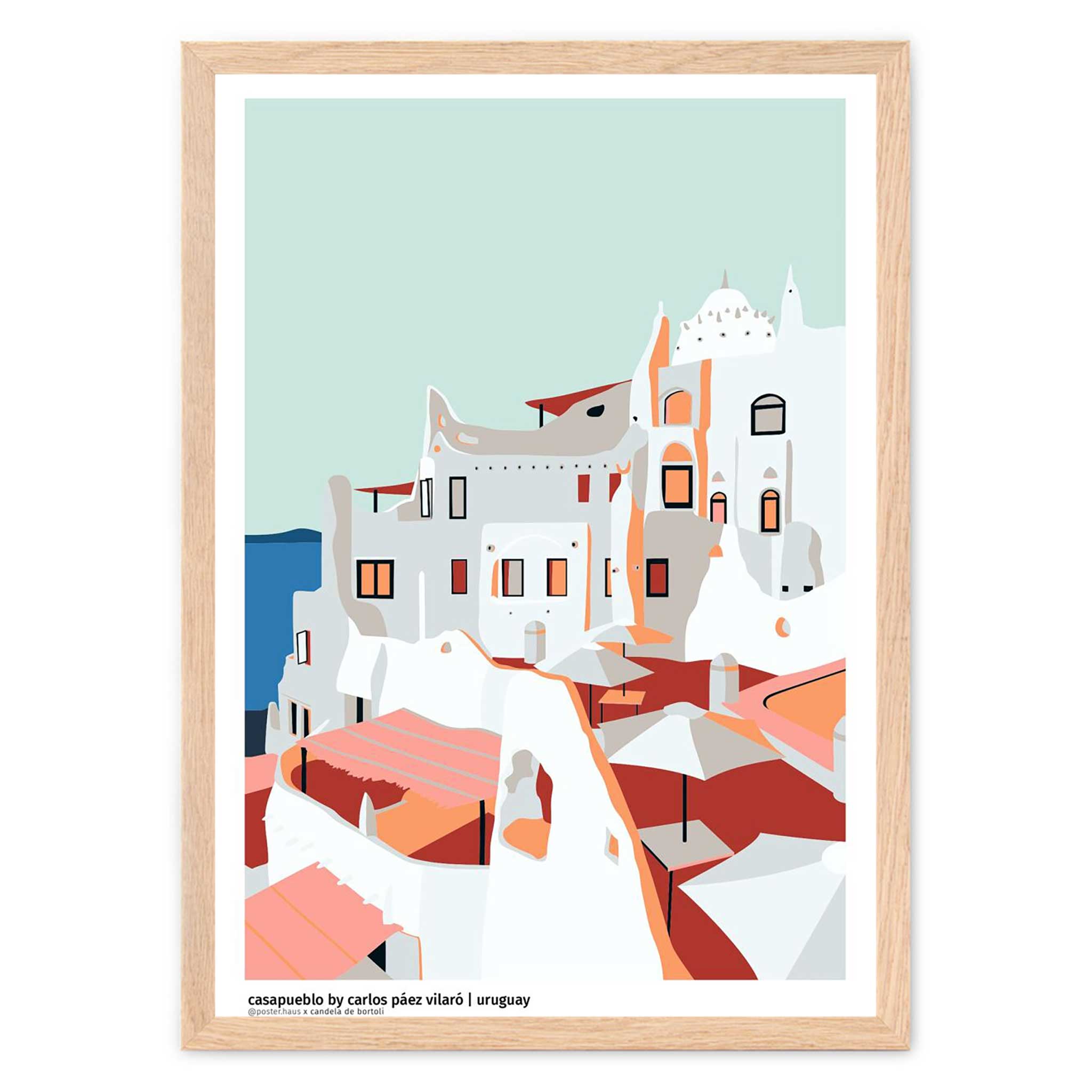Poster & Frame アートポスター A3 Casapueblo 北欧 インテリア おしゃれ 人気 アートプリント 高品質 サイズ 送料無料 壁掛け 玄関 寝室 リビング 海外 デンマーク モダン 絵画 木 抽象アート 幾何学 写真 ナチュラル