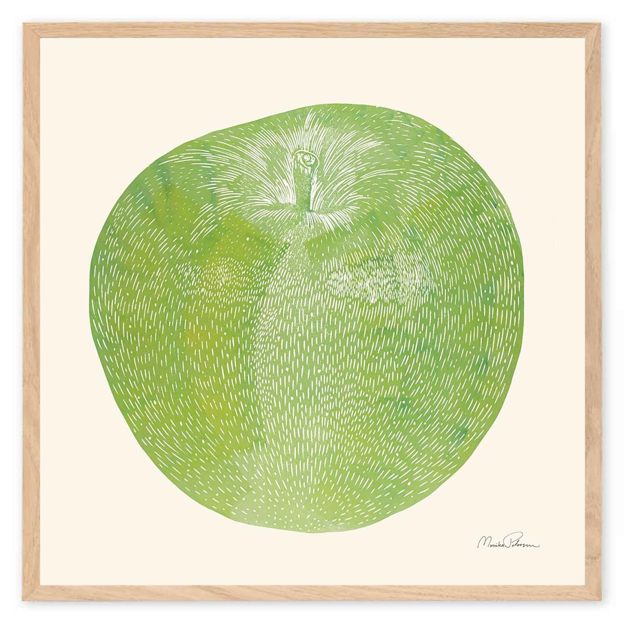 樂天商城 - Poster & Frame アートポスター 50×50cm Green Apple - Square 北欧 インテリア おしゃれ 人気 アートプリント 高品質 サイズ 送料無料 壁掛け 玄関 寝室 リビング 海外 デンマーク モダン 絵画 木
