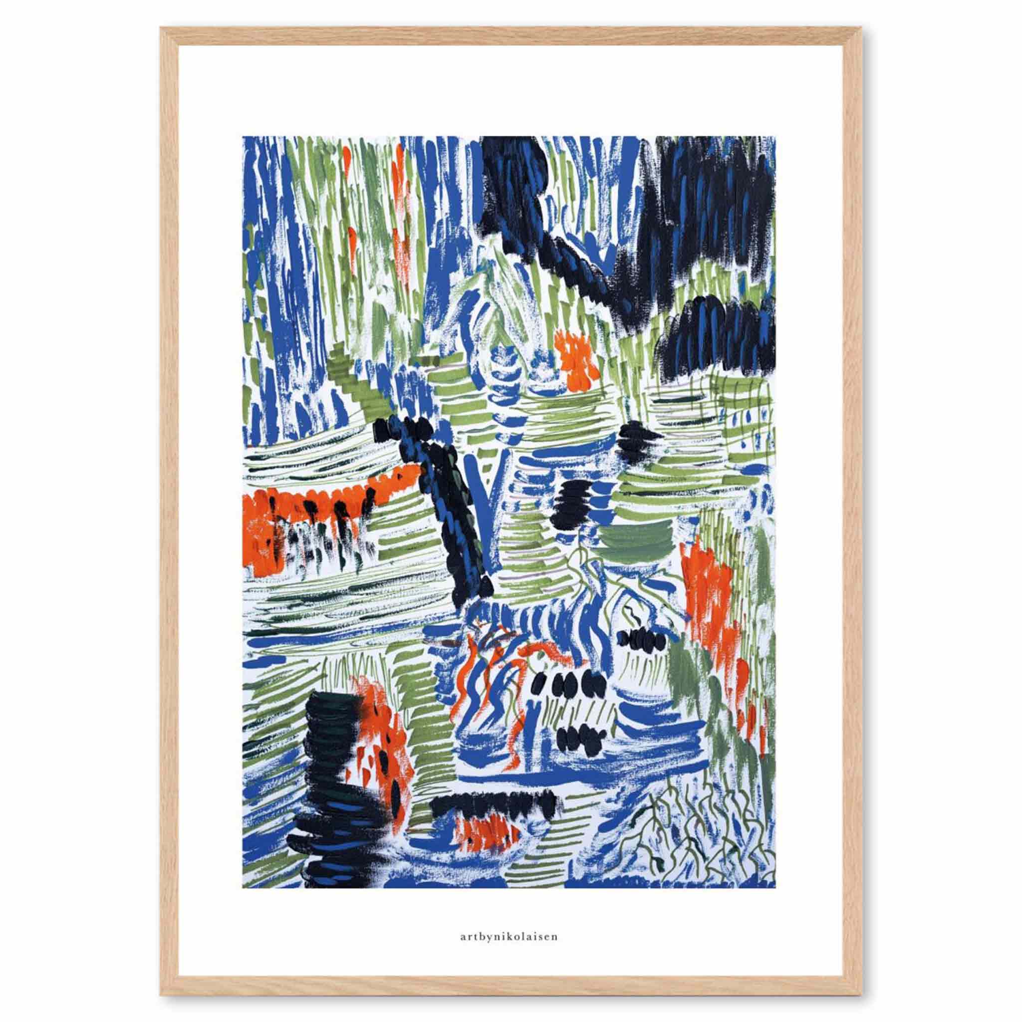 乐天商城 - Poster & Frame アートポスター 50×70cm Deep Forest 北欧 インテリア おしゃれ 人気 アートプリント 高品質 サイズ 送料無料 壁掛け 玄関 寝室 リビング 海外 デンマーク モダン 絵画 木 抽象アート 幾何学 写真