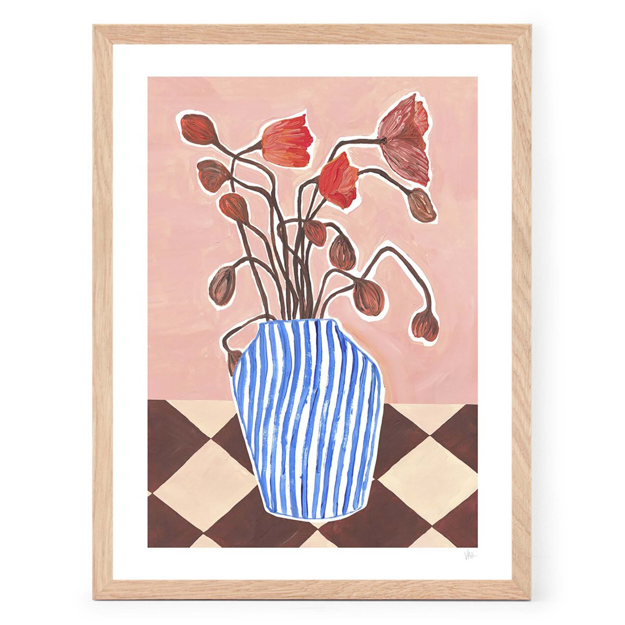 乐天商城 - Poster & Frame アートポスター 30×40cm Vase of Poppies 北欧 インテリア おしゃれ 人気 アートプリント 高品質 サイズ 送料無料 壁掛け 玄関 寝室 リビング 海外 デンマーク モダン 絵画 木 抽象アート