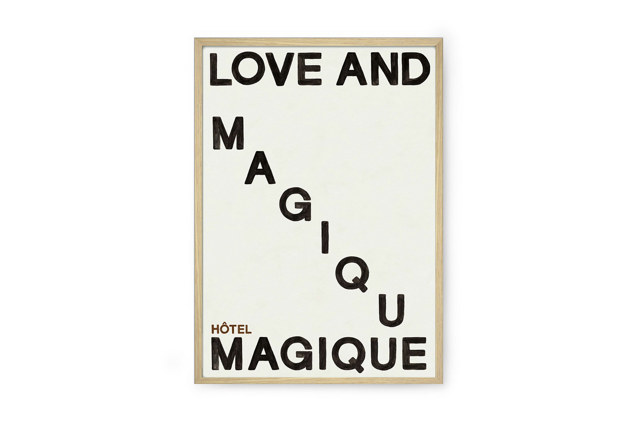Rakuten - HOTEL MAGIQUE　ポスター/アートプリント　A3　Love and Magique【アート イラスト インテリア 北欧雑貨 ウォールアート 額縁 壁紙 おしゃれ 壁掛け 絵画 パネル モダン モノクロ モノトーン】