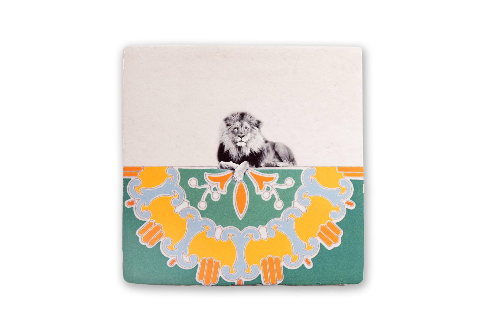 Rakuten - StoryTiles　オランダ製セラミックタイル/陶板/ウォールデコレーション　King　Mサイズ（13×13cm）　【ウォールアート ウォールデコレーション セラミック 陶器 タイル 陶板 北欧雑貨 モノトーン おしゃれ インテリア モノクロ 壁掛け 小物 可愛い レトロ ビンテージ オラン