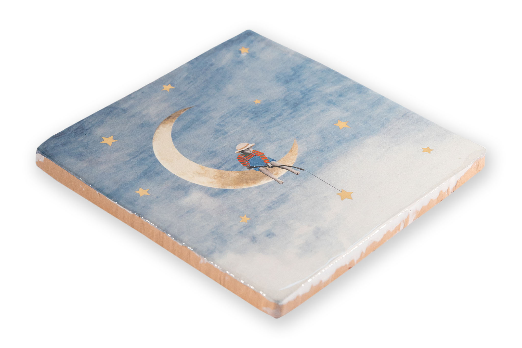 StoryTiles オランダ製セラミックタイル/陶板/ウォールデコレーション Catching Dreams Mサイズ(13×13cm) 【ウォールアート ウォールデコレーション セラミック 陶器 タイル 陶板 北欧雑貨 モノトーン おしゃれ インテリア モノクロ 壁掛け 小物 可愛い レトロ ビンテ [3]