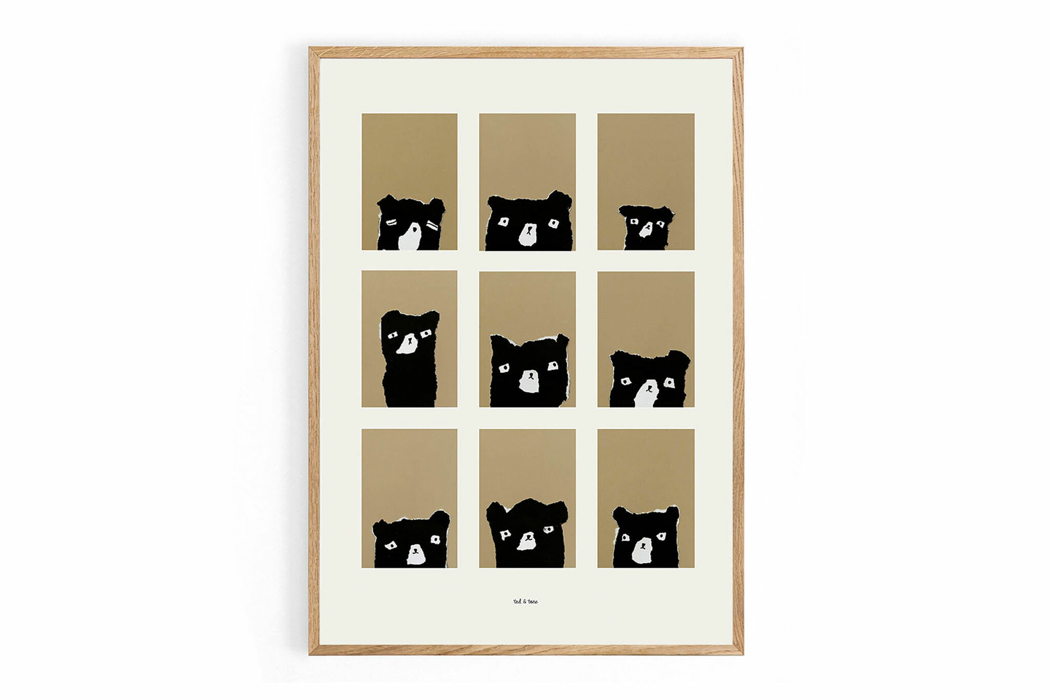 樂天商城 - Ted & Tone　ポスター/アートプリント　A3　Moods　【アート イラスト キッズ 子供 ポスター インテリア 北欧雑貨 ウォールアート 額縁 壁紙 おしゃれ 壁掛け 絵画 パネル モダン モノクロ モノトーン ザ オランダ】