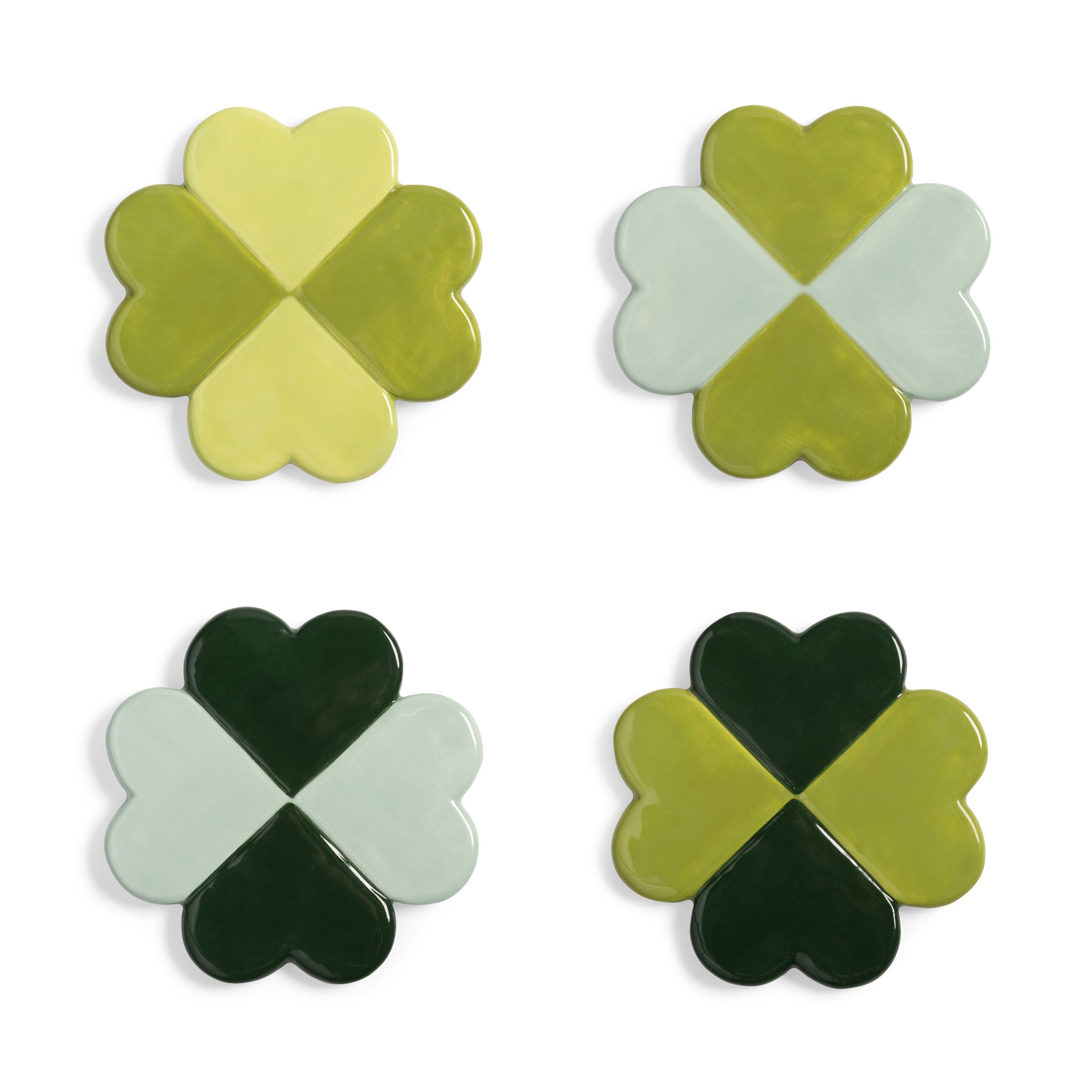 &Klevering アンドクレベリン 四つ葉のクローバーデザイン コースター 4枚セット グラスマット コップ敷き 北欧雑貨 オランダ ヨーロッパ雑貨 インテリア モダン デザイン雑貨 アムステルダム デザイナーズ おしゃれ 人気 輸入雑貨