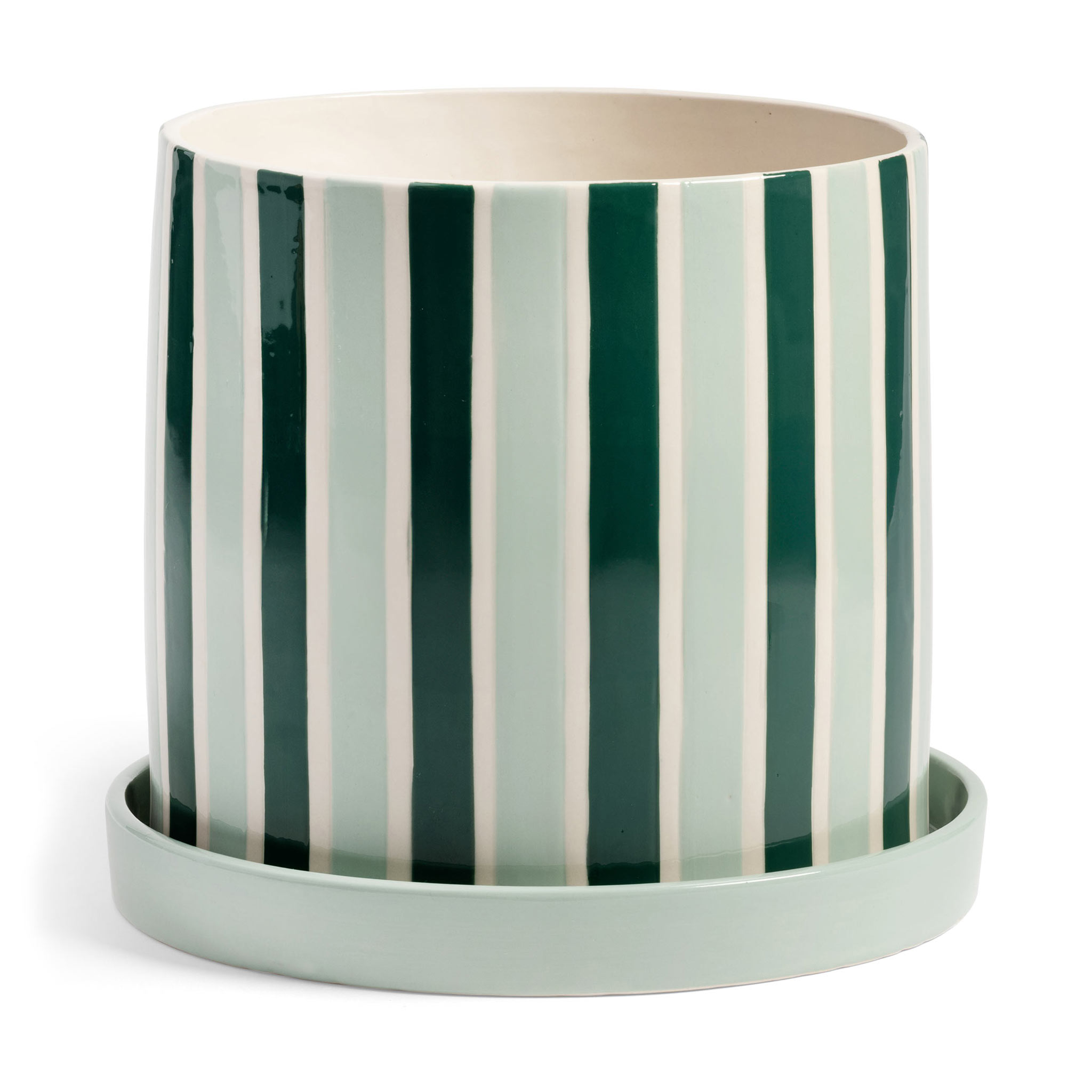 &Klevering アンドクレベリン プランター&ソーサー CRASH STRIPE 高さ21cm セラミック製 陶器 植木鉢 プランター ガーデニング 鉢カバー 北欧雑貨 オランダ ヨーロッパ雑貨 インテリア モダン デザイン雑貨 アムステルダム