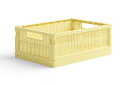 made crate 100% リサイクルプラスチックの折りたたみコンテナボックス Mサイズ Lemon Cream 【北欧 バスケット かご プラスチック コンテナ 折りたたみ 収納用品 ランドリー リビング キッチン スタッキング クレート ボックス型 キャンプ インテリア おしゃれ 靴箱 ス