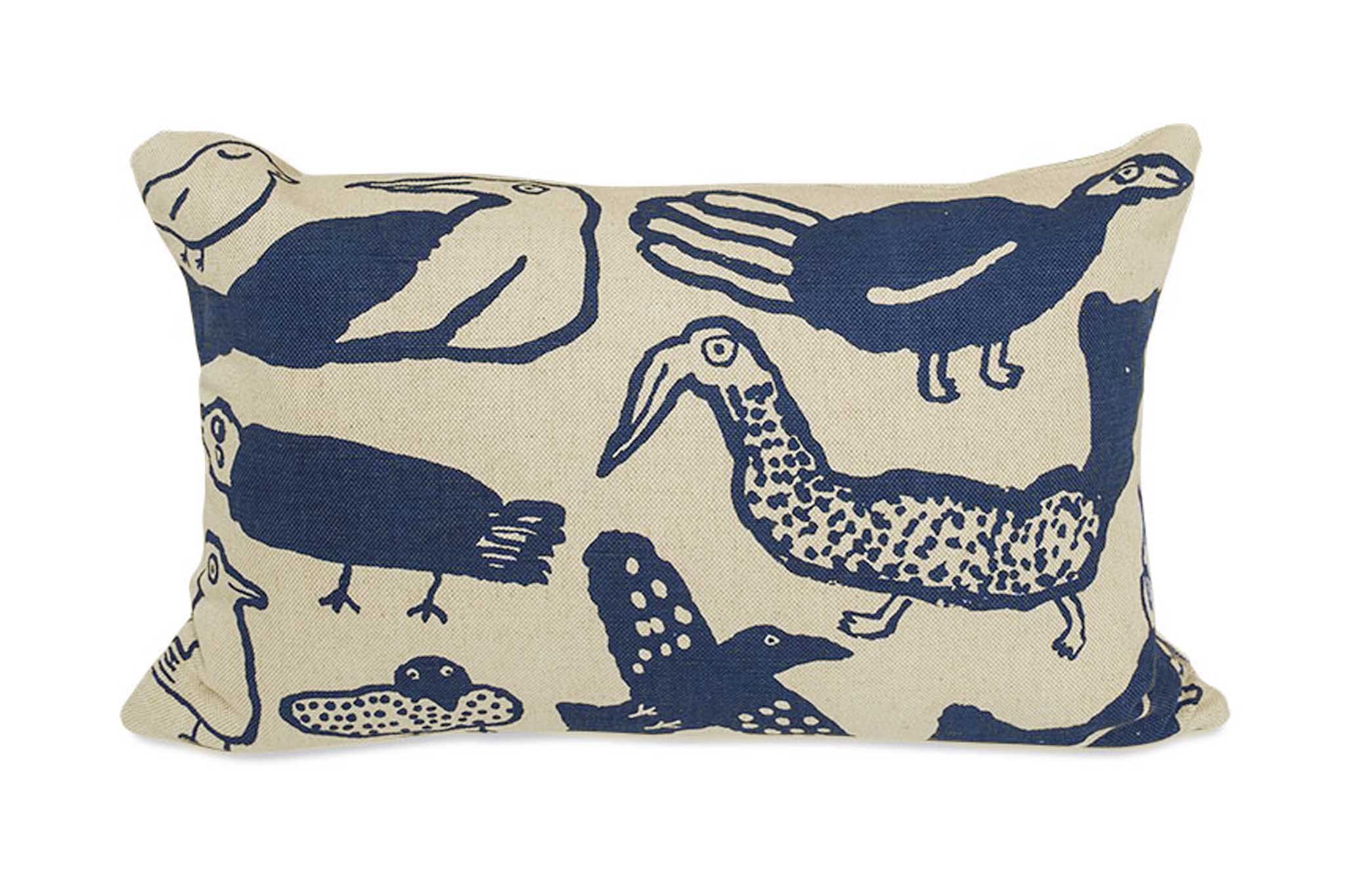 Fine Little Day ファインリトルデイ クッションカバー TORI ブルー 58×38cm リネン コットン 綿 麻 ソ..