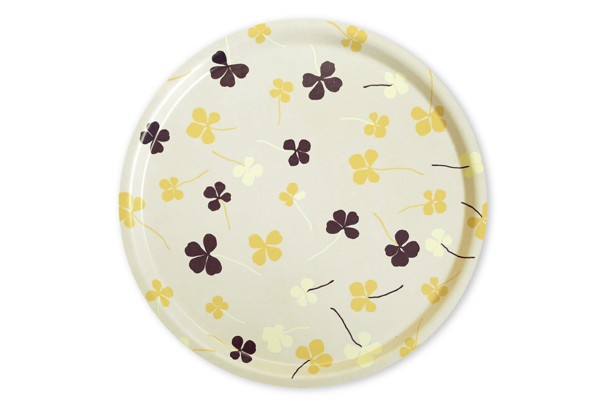 樂天商城 - Fine Little Day ファインリトルデイ 丸型トレイ CLOVER イエロー 直径38cm お盆 トレー 木製トレイ 食卓トレイ サービングトレイ 丸い 円型 北欧インテリア 北欧雑貨 リビング雑貨 北欧デザイン ナチュラルインテリア