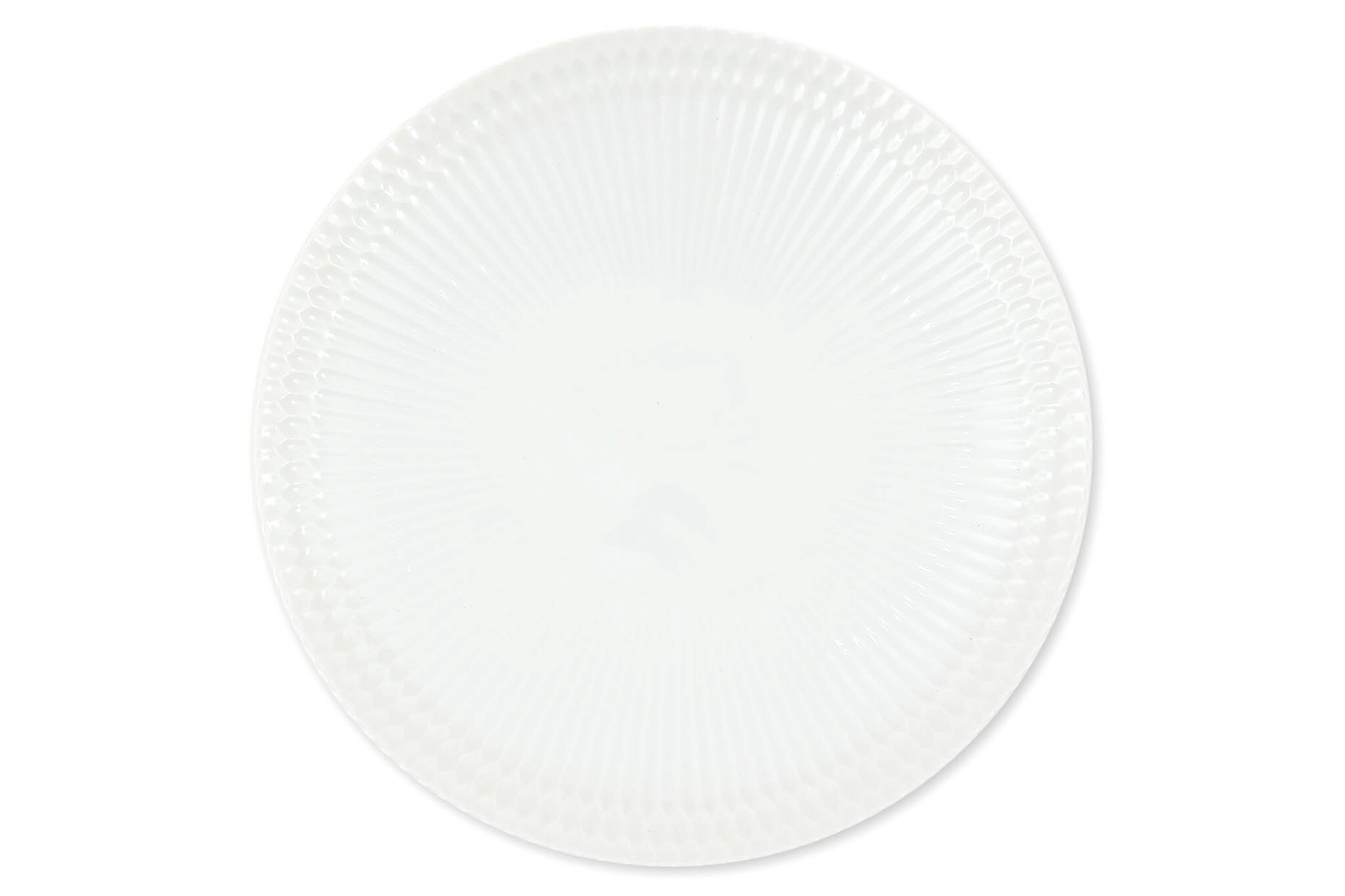 美濃焼　しのぎ文様のお皿/プレート　24cm　ホワイト　【小田陶器 さざなみ 北欧 食器 おしゃれ インテリア セラミック シンプル 人気 おすすめ 美濃焼 日本製 お皿 大皿 パスタープレート パスタ皿 ランチプレート 和食器 洋食器】