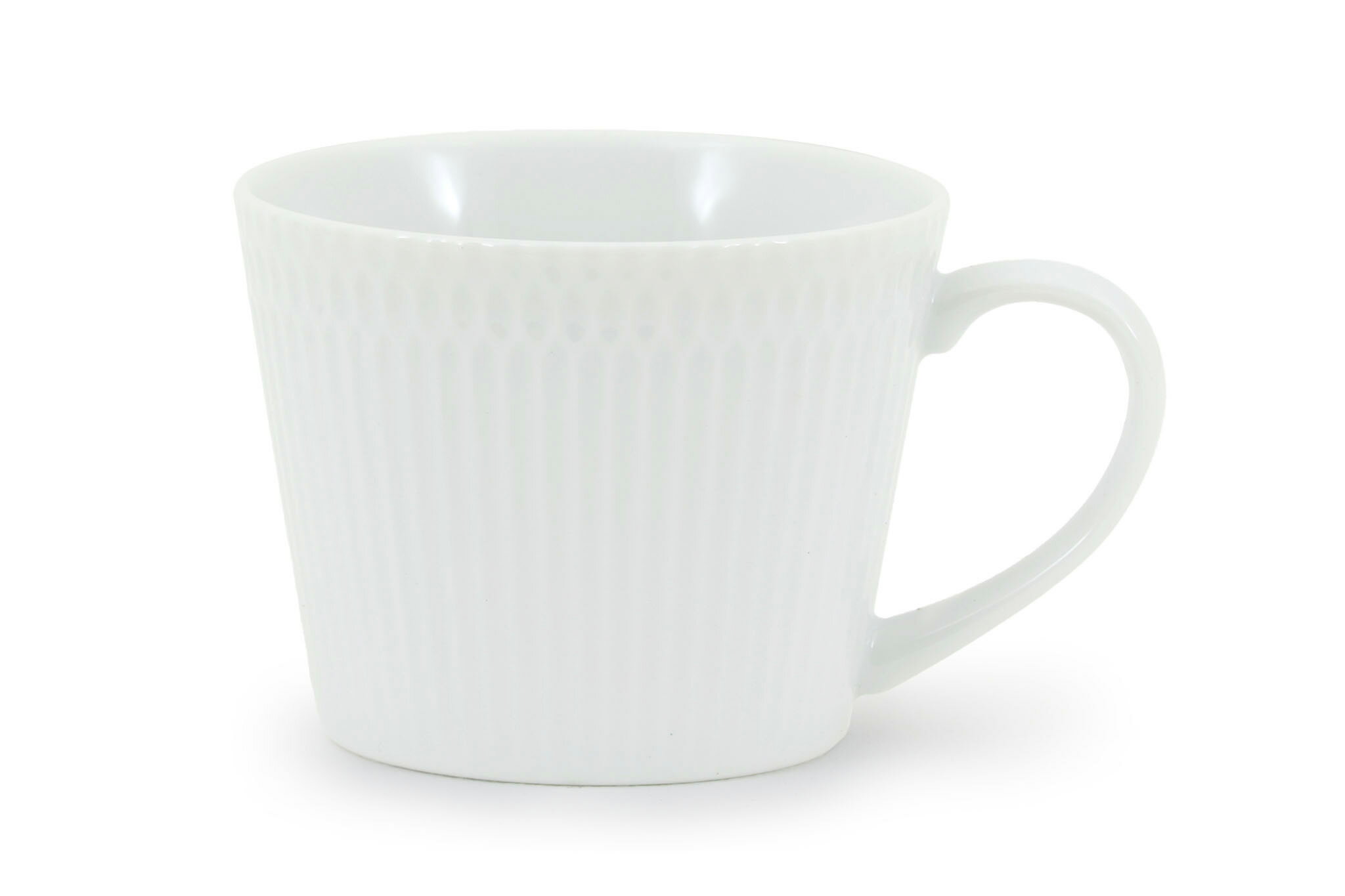 美濃焼　しのぎ文様のマグカップ　ホワイト　【小田陶器 さざなみ マグカップ ティーカップ カフェカッ..